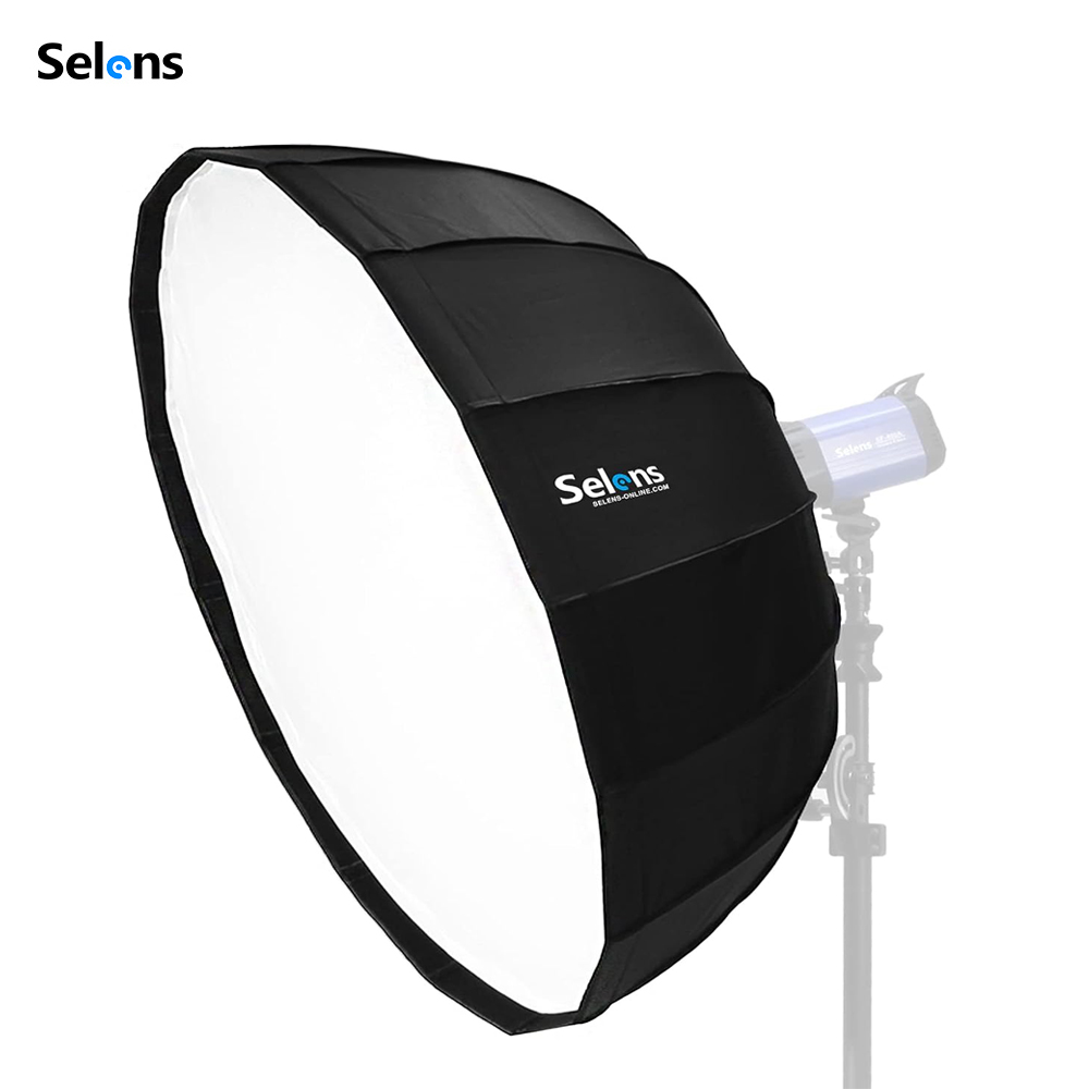 Photography Studio Lighting Set Up - Paraboliczny softbox Selens Quick-Setup, beauty dish,