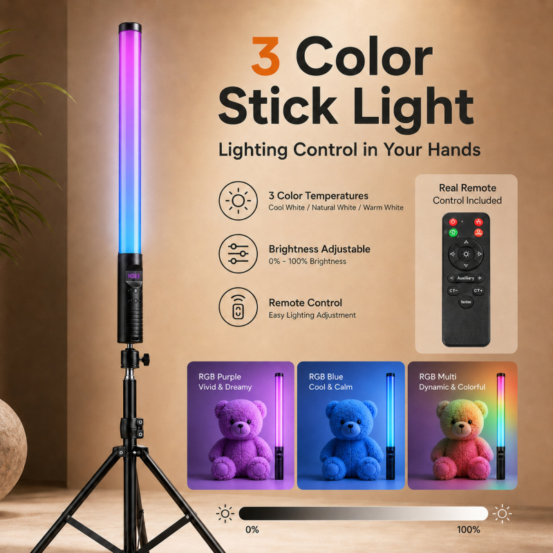 Photography Lighting For Indoor - Przenośna lampa wideo RGB, przenośne światło