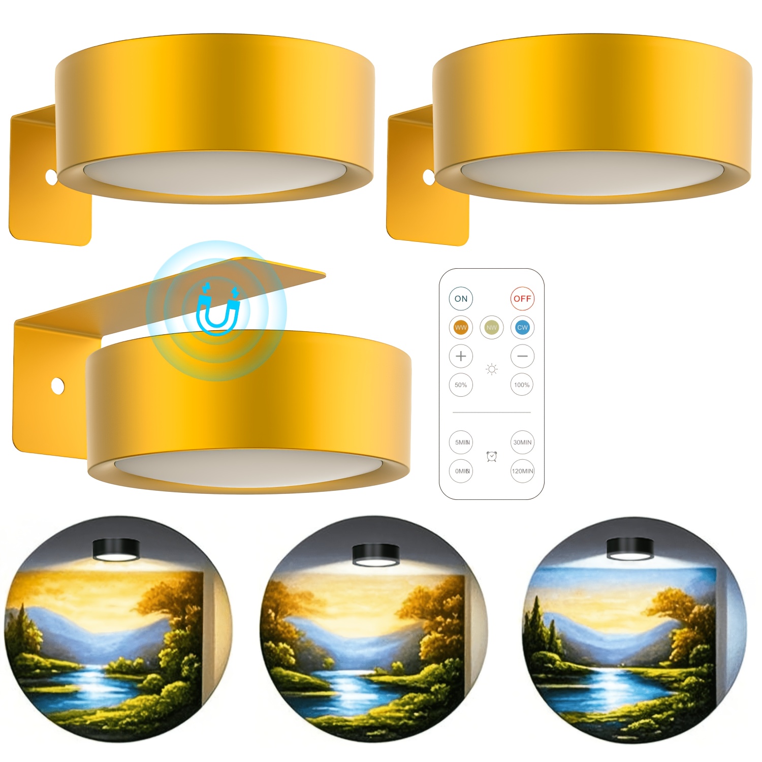 Photography Lighting Wall - Magnetyczna lampka ścienna LED, ściemnialna, magnetyczne