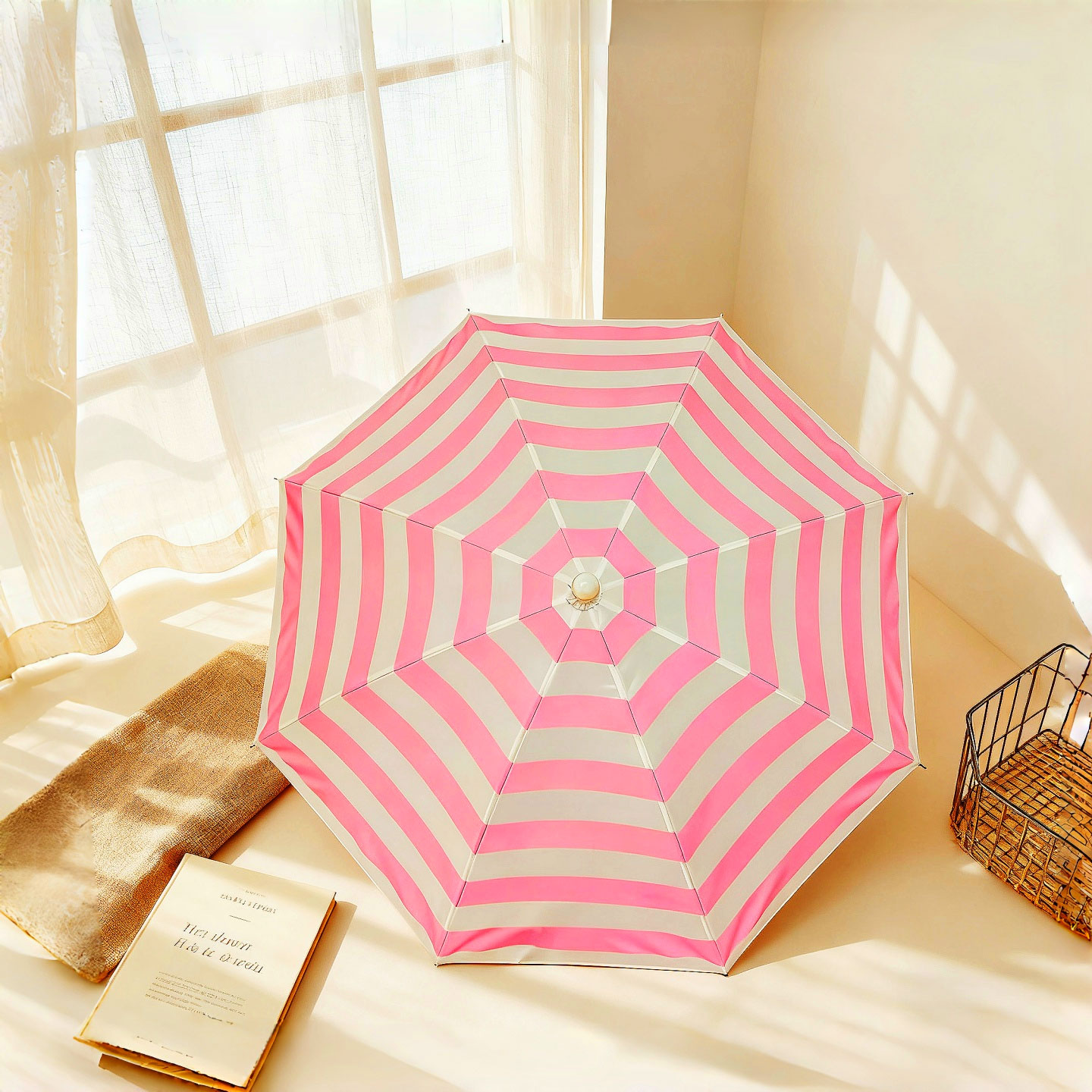 Diy Photography Lighting Umbrella - 1 szt. Różowy parasol w paski,