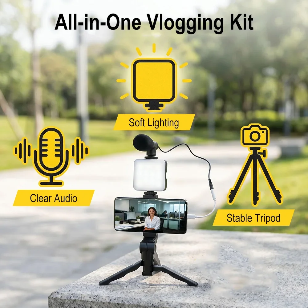 Zestaw do vlogowania na smartf – Photography Lighting Kit Portable recenzja i cena