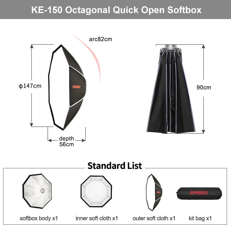 JINBEI KE- 150cm Szybkozestawo – Photography Studio Lighting Set Up recenzja i cena